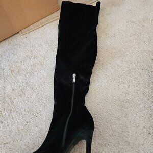 Over the knee velvet boot